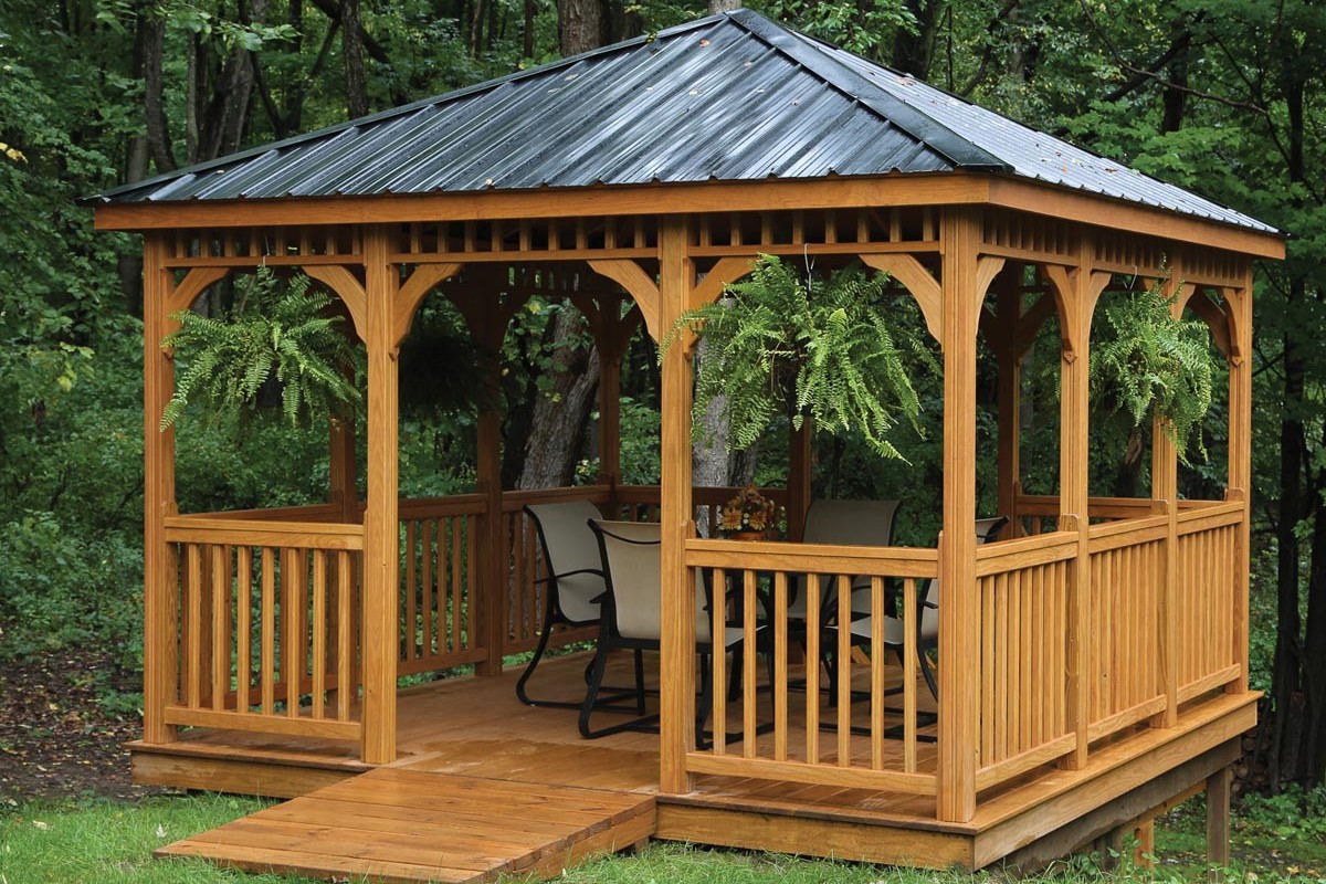 Wood Rectandular Gazebo